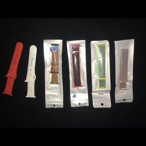 NEW PACK OF 6 I-WATCH APPLE BANDS MULTIPLE COLORS